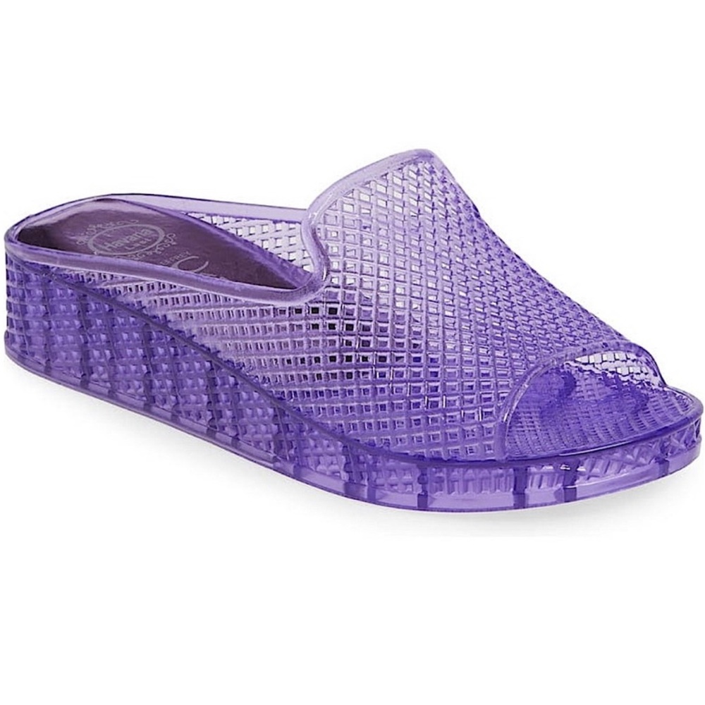 Jeffrey Campbell Purple Jelly Slide Sandals - Picture 1 of 6